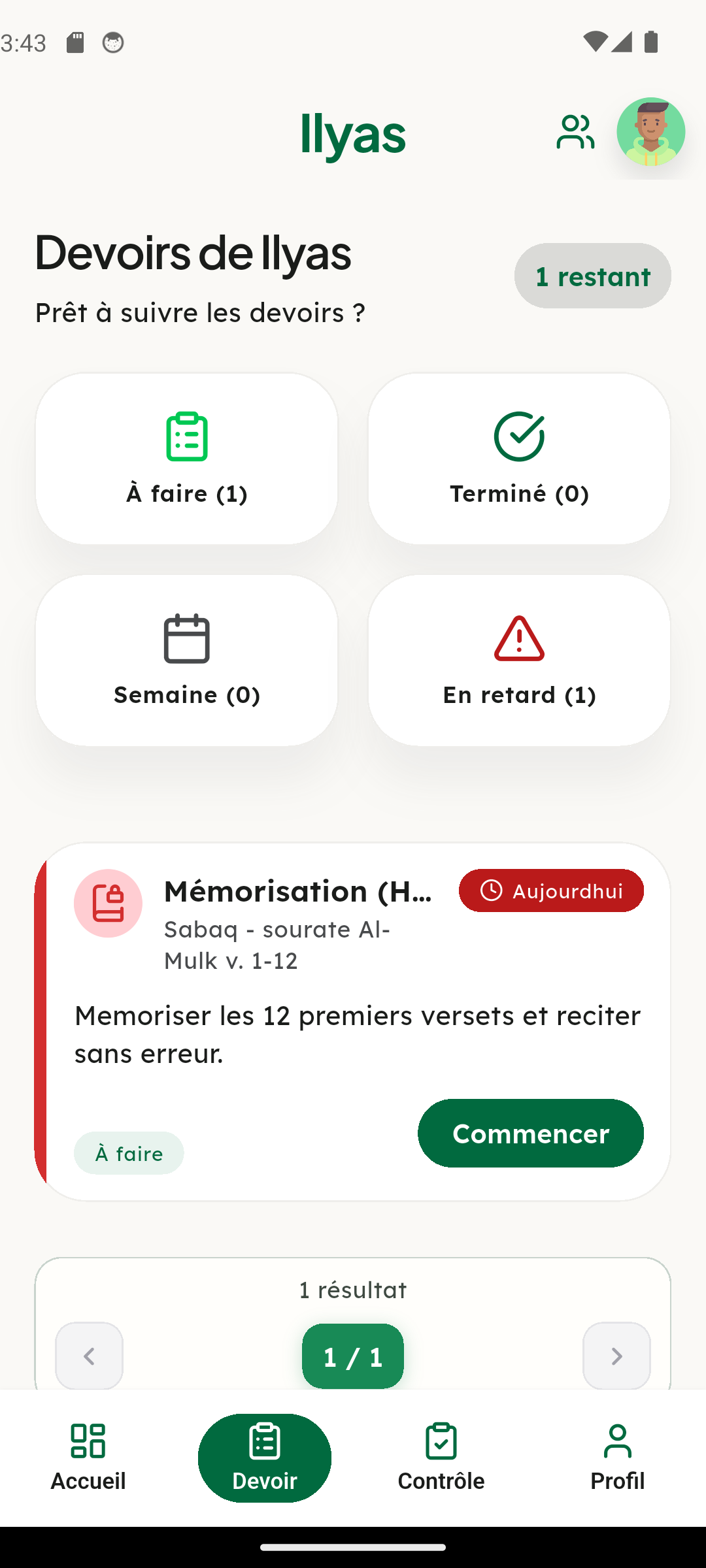 Devoirs de l'élève côté parents