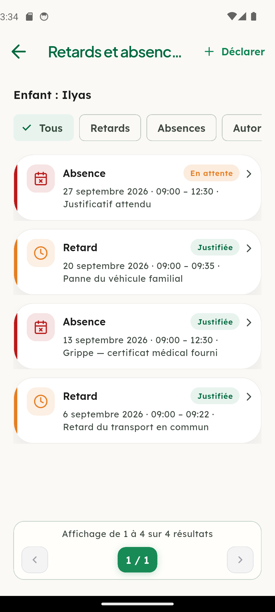 Retards et absences côté parents
